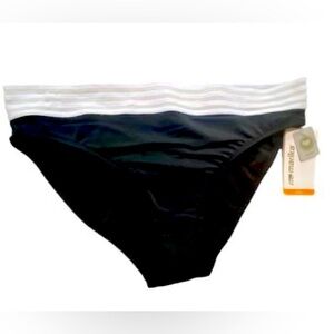 Women’s Marika Hipster Bikini Bottom NWT Size Large Black / White